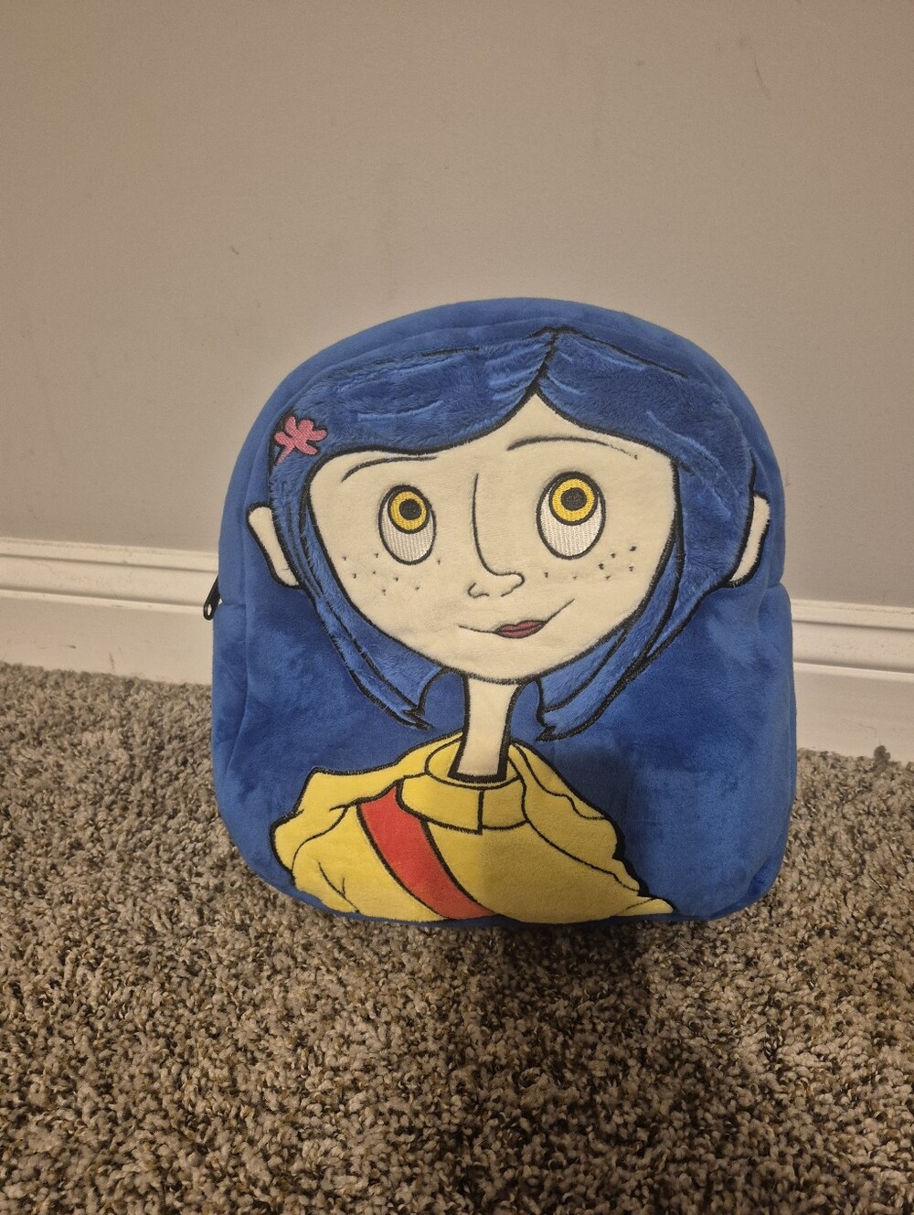 Coraline Blue Plush Backpack